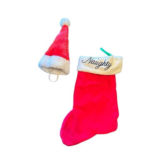 Cat Christmas stocking & Santa hat - Picture 3 of 3